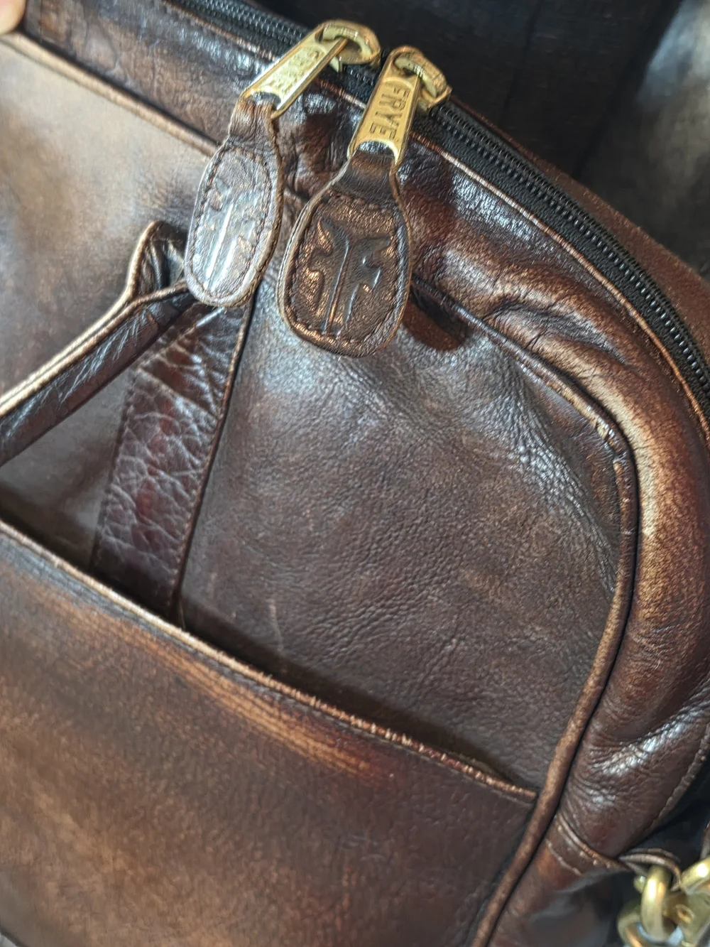 Frye Vintage Brown Leather Laptop Satchel